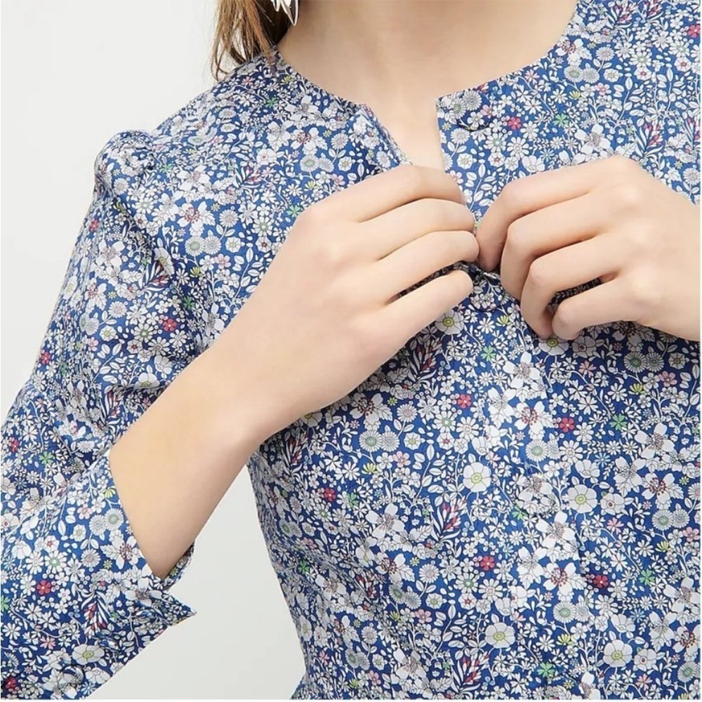 J Crew Long tiered dress Liberty June's Meadow - Picture 2 of 7